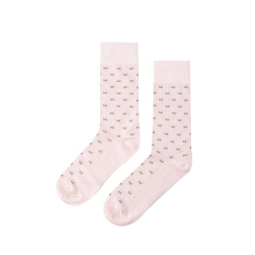 Medias monograma extrafina rosado MH Socks