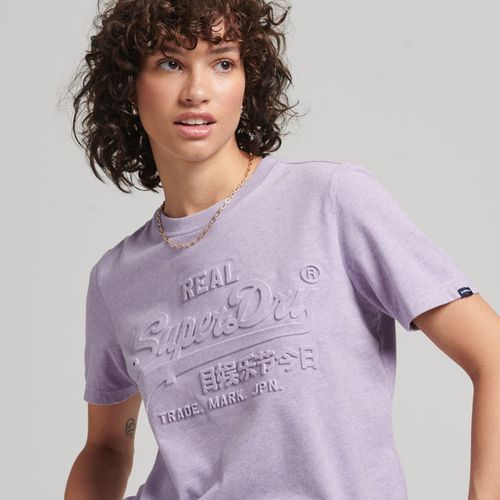 Camiseta Manga Corta Para Mujer Vintage Logo Emboss Superdry