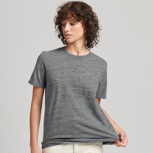 Camiseta Manga Corta Para Mujer Vintage Logo Emboss Superdry