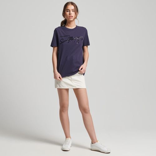 Camiseta Manga Corta Para Mujer Vintage Script Style Ww Superdry