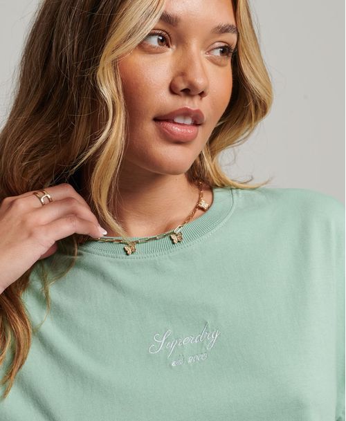 Camiseta Manga Corta Para Mujer Code Heritage Boxy Os Superdry