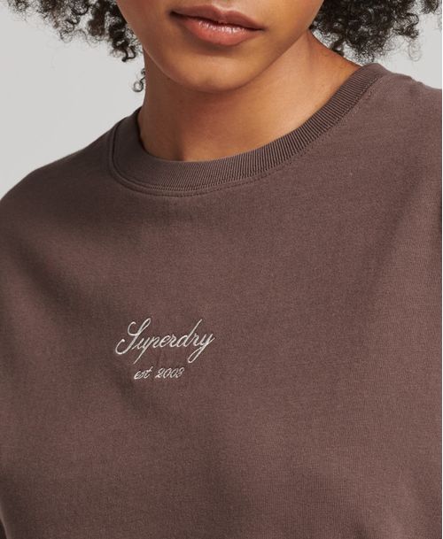 Camiseta Manga Corta Para Mujer Code Heritage Boxy Os Superdry