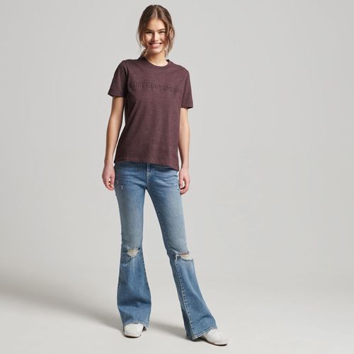 Camiseta Manga Corta Para Mujer Vintage Corp Logo Marl Superdry
