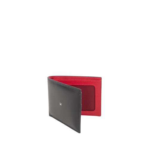 Billetera slim horizontal negro rojo Castellano