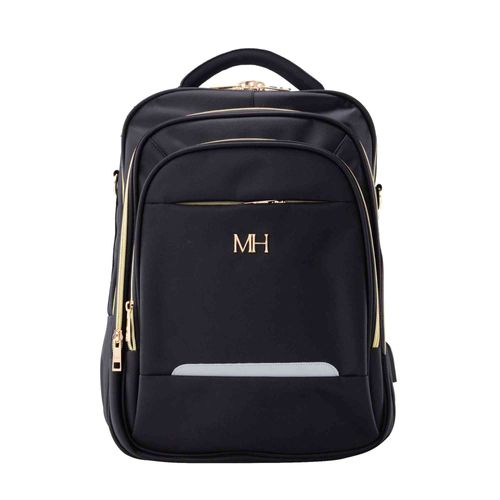 Morral 3 cremalleras compacto negro oro Indianapolis