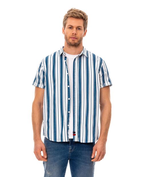 Camisa con diseño a rayas para hombre