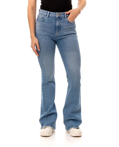 Jean Flare tono claro para mujer