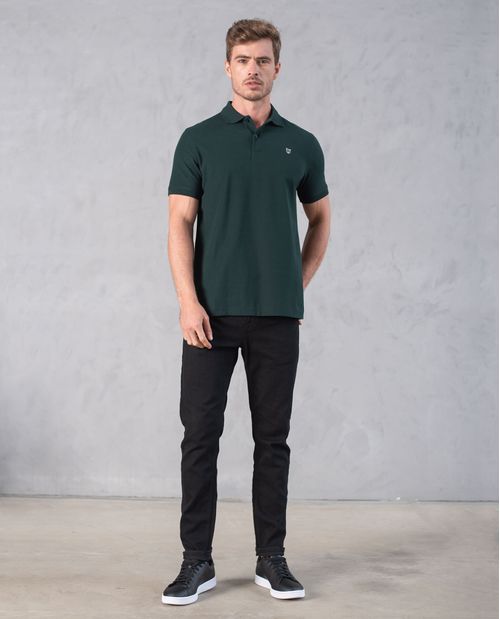 Polo con cuello tejido para hombre