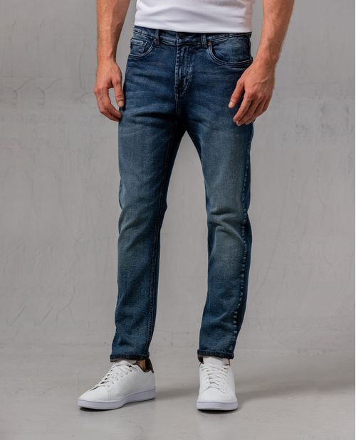Jean Slim tono oscuro para hombre