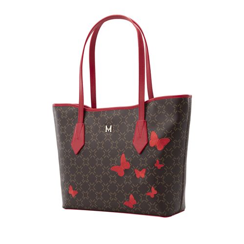 Tote alas mediano café rojo Primario Mariposas