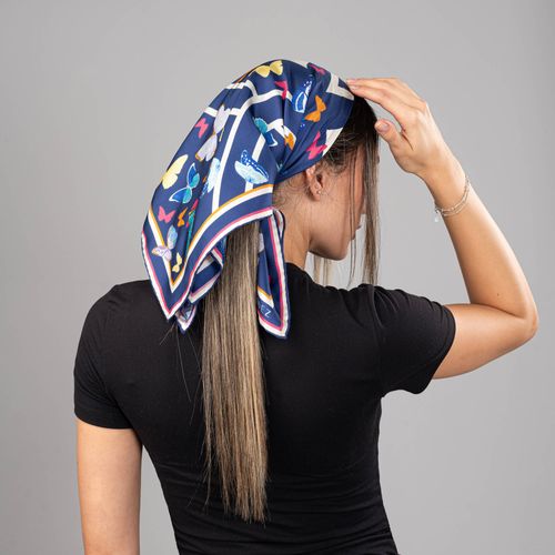 Pañoleta carre paraíso cielo 70x70 Foulard