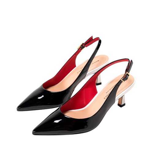 Tacones capital con correa negro Glamour