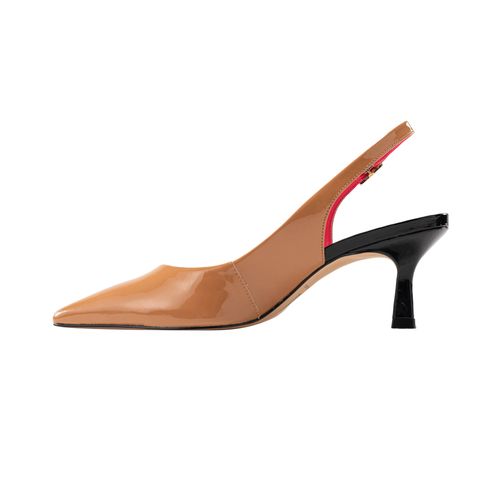 Tacones capital con correa caramelo Glamour