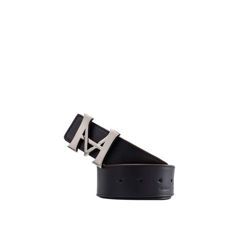 Cinturón casual monograma doble faz negro caramelo