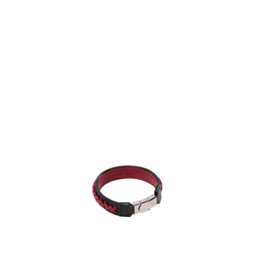 Brazalete tejido incrustado nero rosso lt