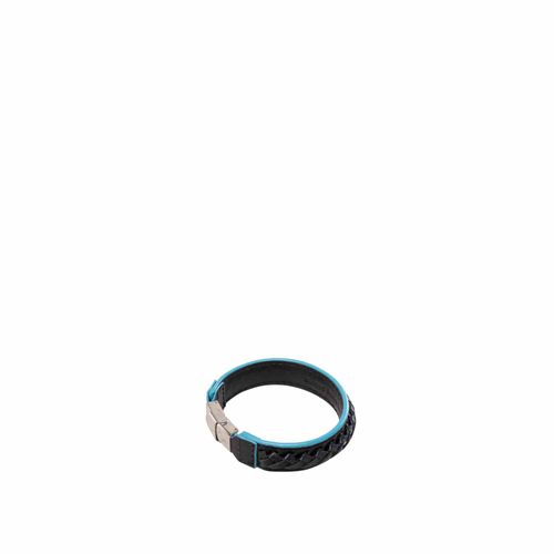 Brazalete tejido incrustado negro azul