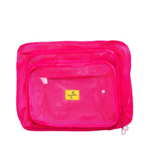 Accesorio viaje kit de 8 bolsas fucsia Xmas