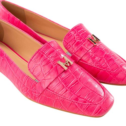 Mocasín loafer amaranta fucsia croco MH Mocs