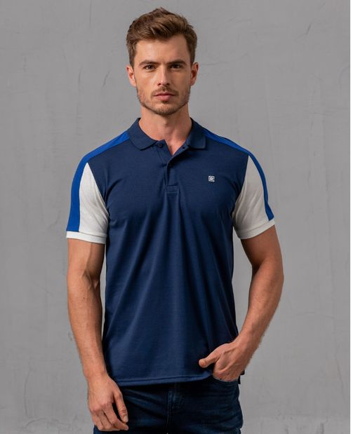 Polo con franjas en hombros para hombre