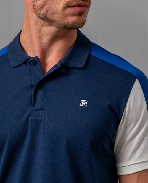 Polo con franjas en hombros para hombre