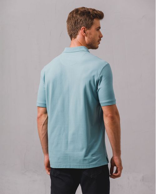 Polo con cuello tejido para hombre