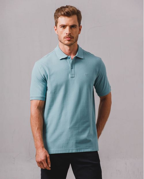 Polo con cuello tejido para hombre
