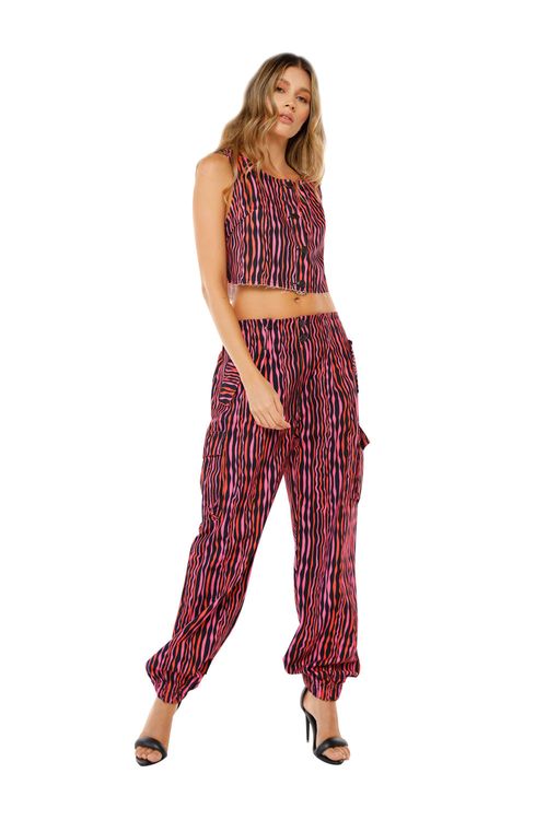 Top Zebra Fucsia para mujer Malfi