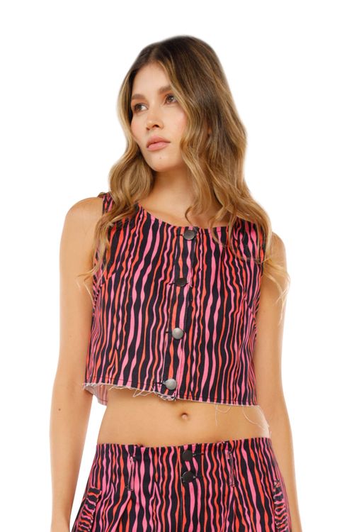 Top Zebra Fucsia para mujer Malfi