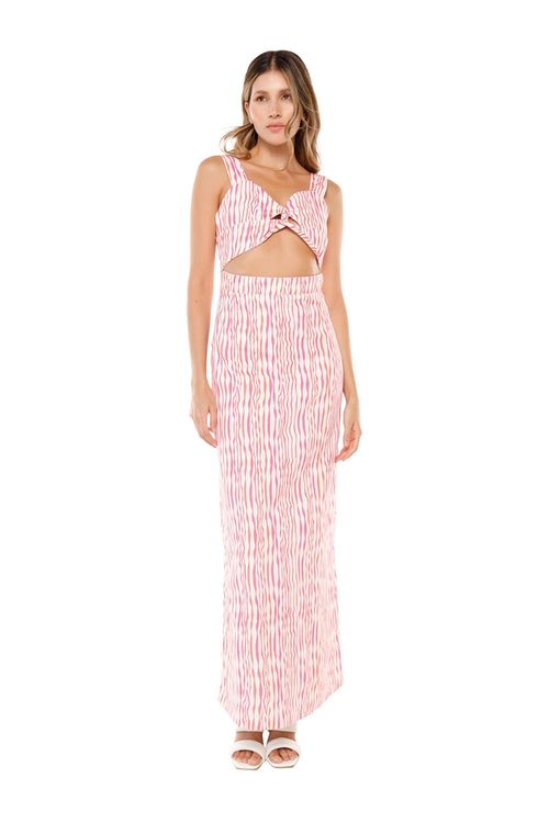 Vestido Largo Zebra Naranja para mujer Jalina