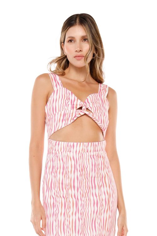 Vestido Largo Zebra Naranja para mujer Jalina