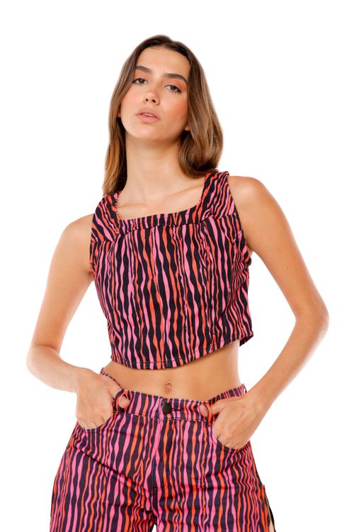 Top Zebra Fucsia para mujer Helenos