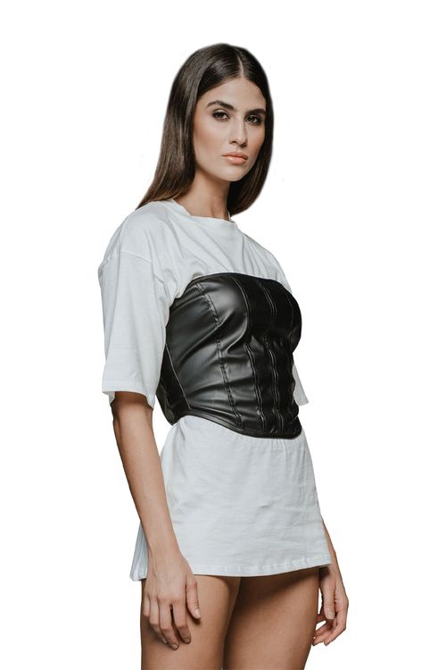 Top Corse Negro para mujer Carrie