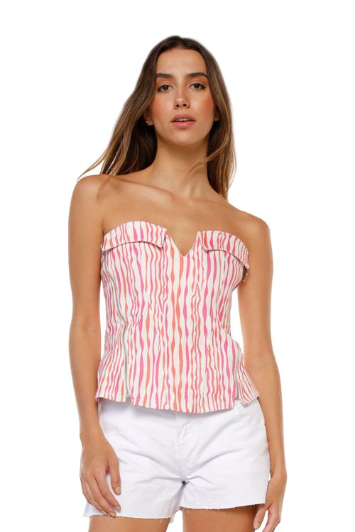 Top Zebra Naranja para mujer Amazonia