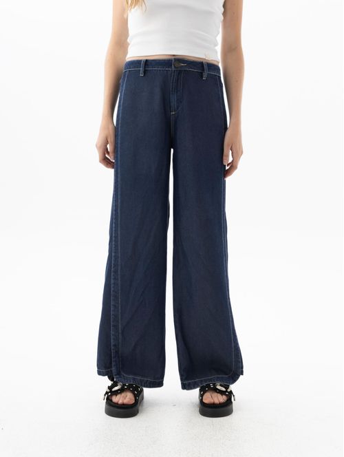 Jean Wide leg tono claro para mujer