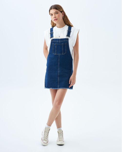 Vestido corto en denim para mujer