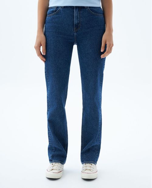 Jean Straight tiro alto para mujer