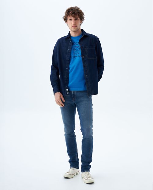 Jean slim tono medio para hombre