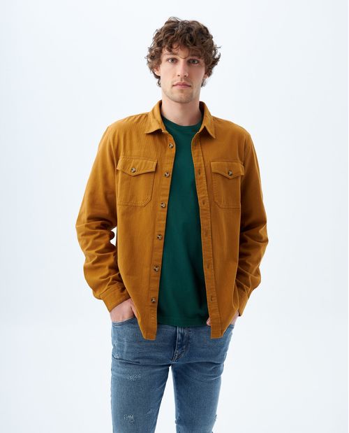 Camisa de tela fluida para hombre