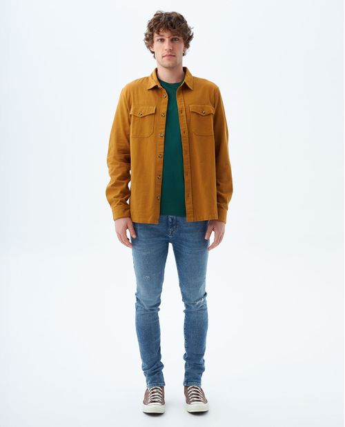 Camisa de tela fluida para hombre