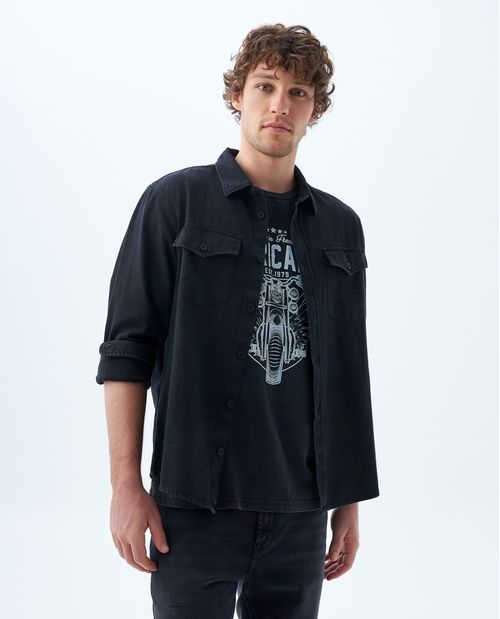 Camisa con bolsillos para hombre