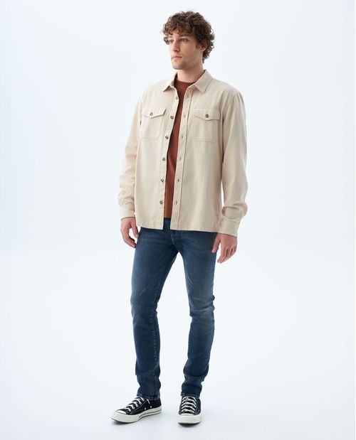Camisa de tela fluida para hombre