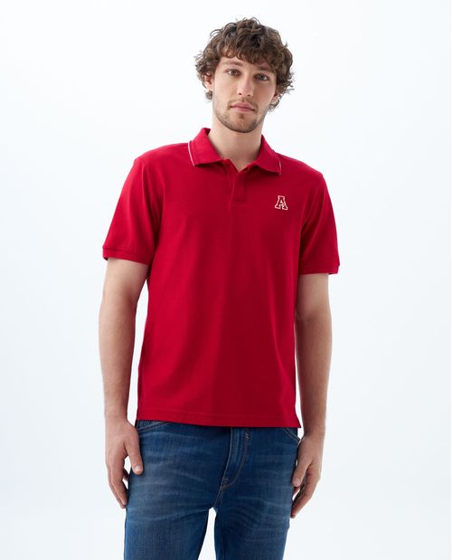 Polo con aplique en punto corazón para hombre