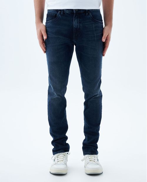 Jean Slim and Straight tiro medio para hombre