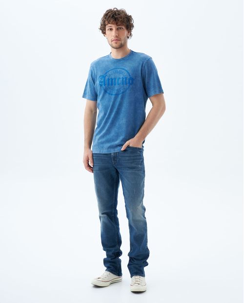 Camiseta en tejido denim para hombre