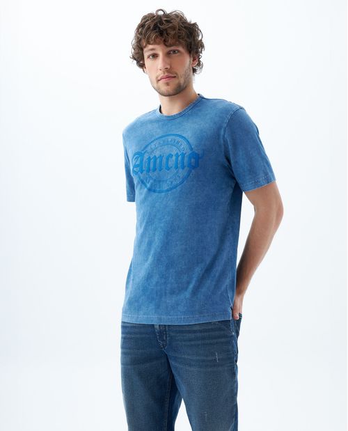Camiseta en tejido denim para hombre
