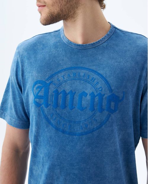 Camiseta en tejido denim para hombre