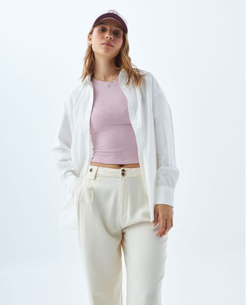 Camisa manga larga de botones para mujer