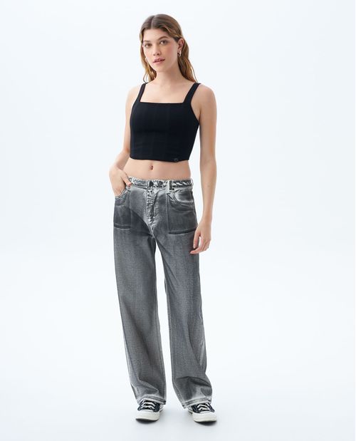 Crop top tipo corsé para mujer