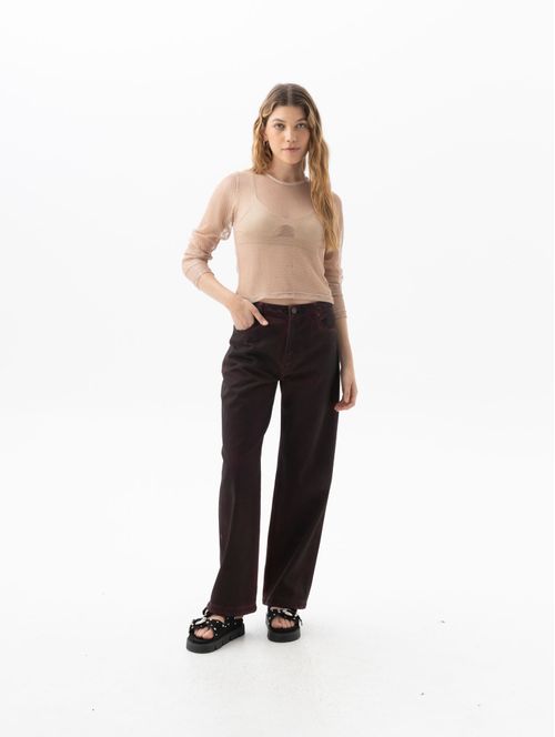 Camiseta malla con brillo para mujer
