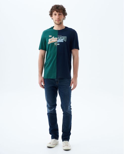 Camiseta con estampado en frente para hombre